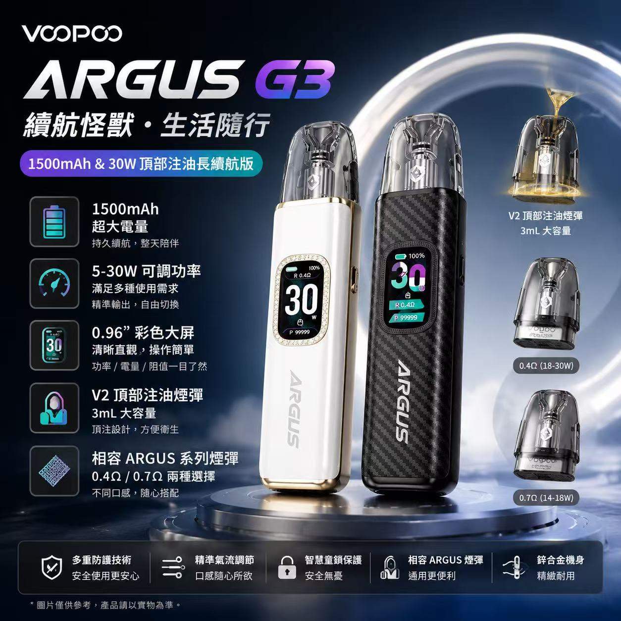Voopoo Argus G3 註油主機套裝 | 阿格斯電子煙主機 · 空倉煙彈 · 成品芯現貨:圖片 2